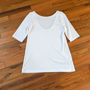White top, low scoop at back neck NWOT